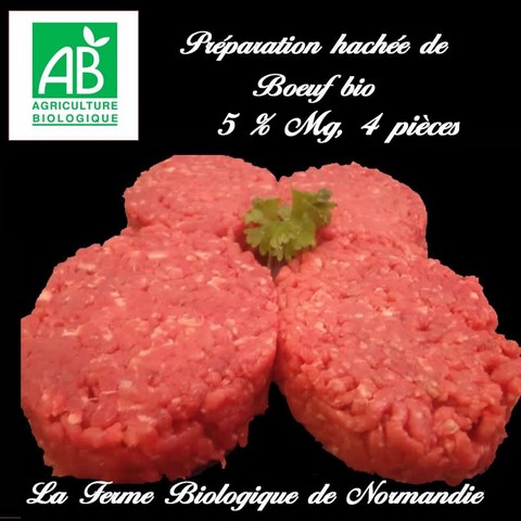 Hache boeuf d'herbe 5% mg 500g